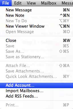 Mac Mail OS X Email Setup Step 1