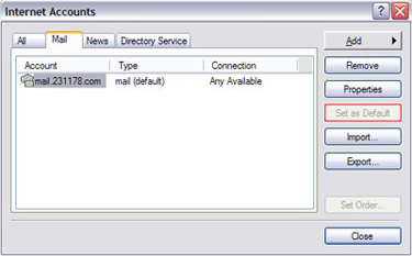 Outlook Express Email Setup Step 1