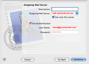 Mac Mail OS X Email Setup Step 6