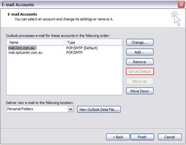 Microsoft Outlook 2003 Default Email Setup Step 4