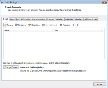 Microsoft Outlook 2007 Email Setup Step 2