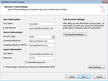 Microsoft Outlook 2007 Email Setup Step 6